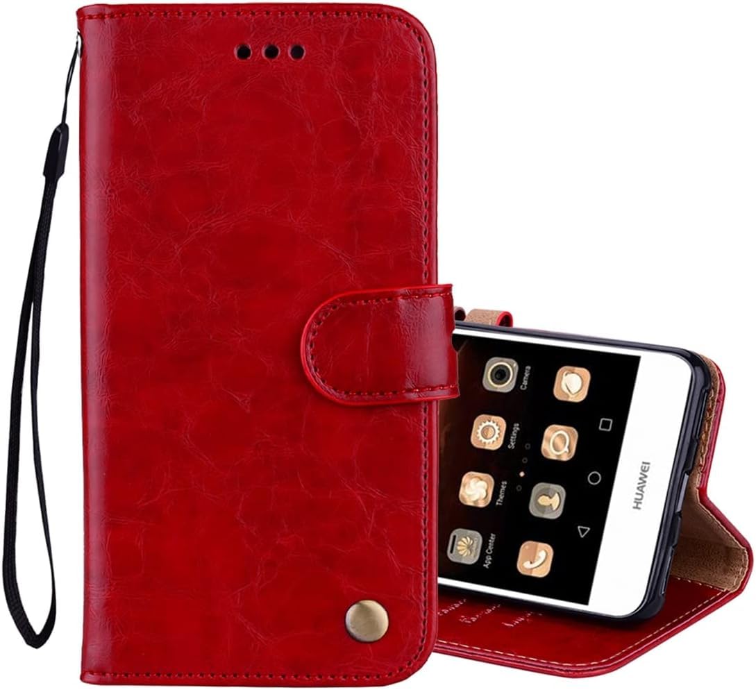 COMPATIBILE Custodia HUAWEI NOVA YOUNG 4G LTE MYA-L11 / Y5 (2017) MYA-L03 L23 L02 L22 (Y6 2017) Cover Stand Libro Gel TPU Portafoglio Magnete protezione CASE Simil Pelle Porta Carte nero