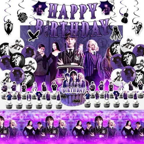 Wednesday New Addams Party Decorations Kit