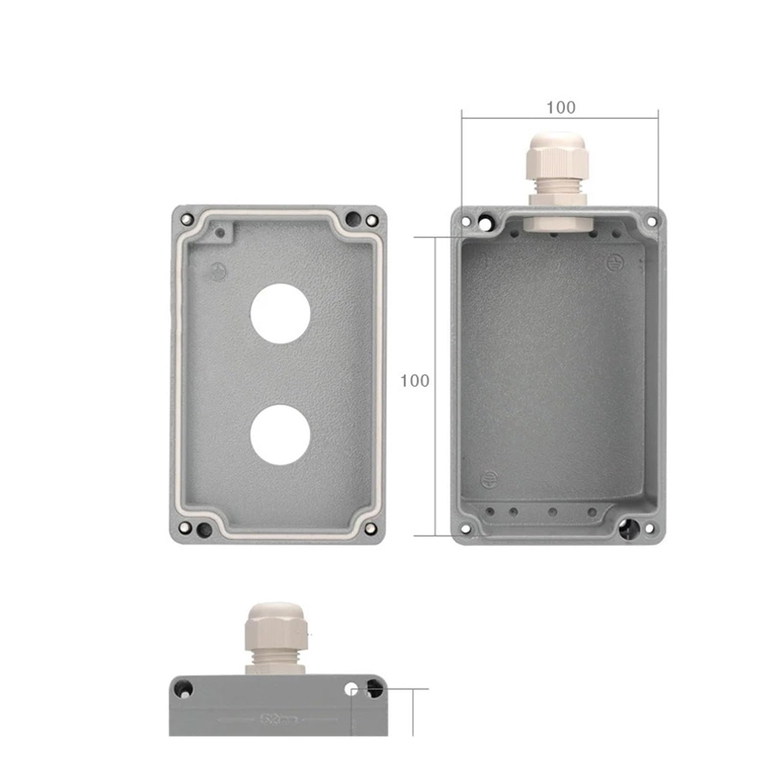 Caja de control con interruptor de botón pulsador Caja de control de interruptor de botón impermeable de aluminio fundido de metal con apertura de 22 mm(Orange)