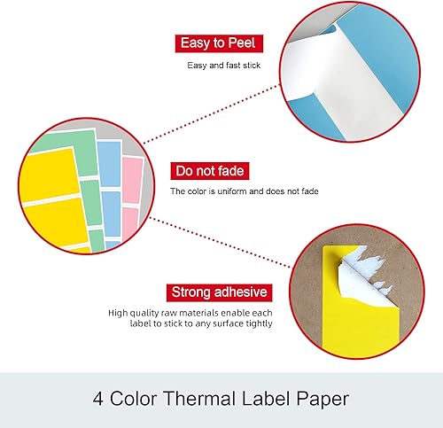 Miniatura 5 de 2.25x1.25 1000 etiquetas rectangulares blancas directas térmicas adhesivas en rollo compatible con cebra, rollo, MUNBYN, etiquetas térmicas directas