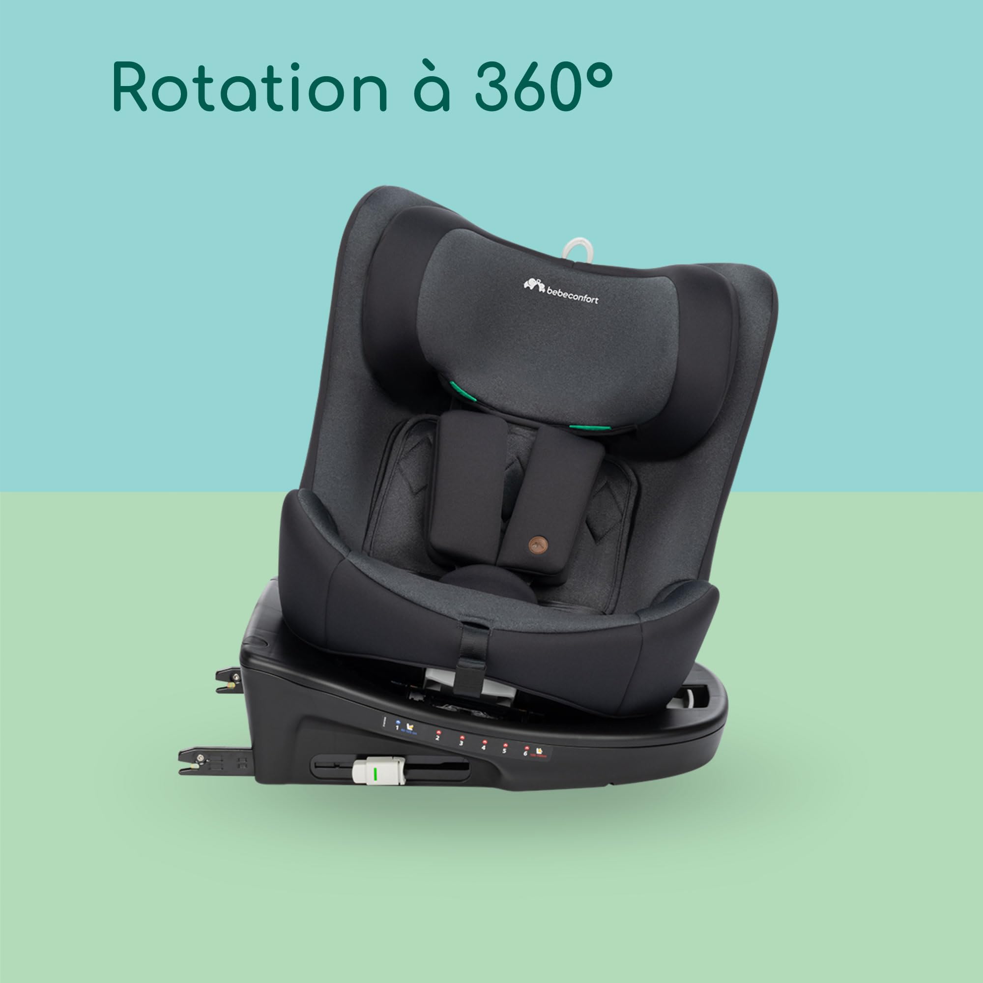 Bebeconfort EvolveFix i-Size Siège Auto 360 ISOFIX 0-12 Ans 40-150cm Noir Teinté