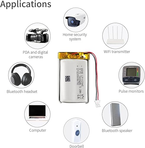 Miniatura 6 de EEMB 3.7V Lipo Batería 1400mAh 112945 Batería de iones de polímero de litio recargable con conector JST Asegúrese de que la polaridad del