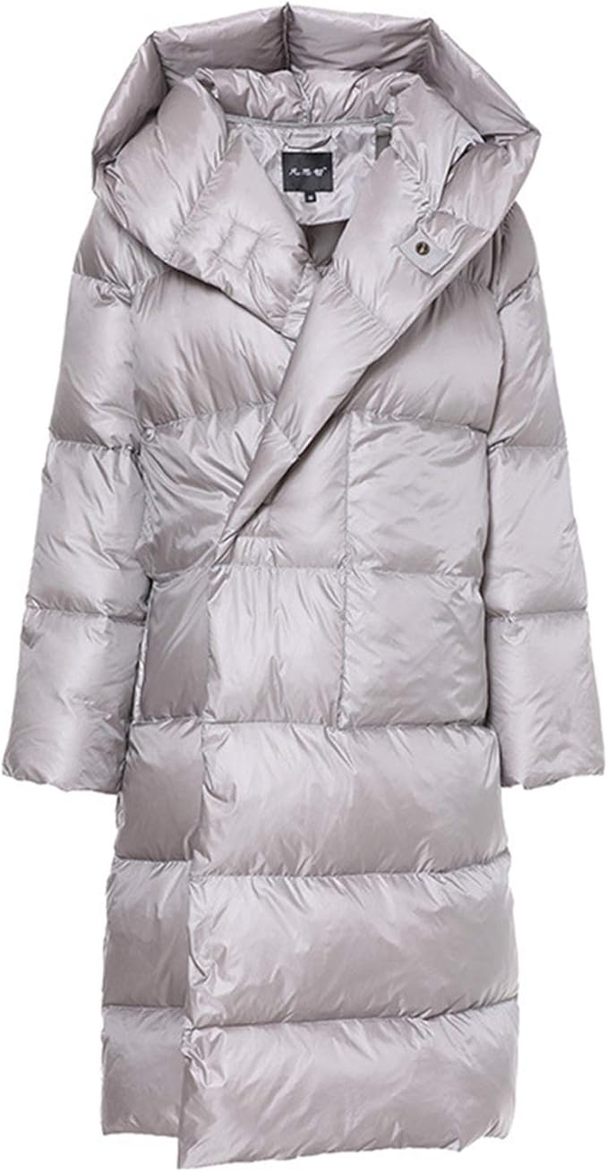 White Duck Down Hooded Ladies Jacket Parka, Ladies Down Coat with