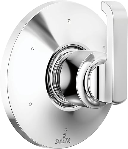 Delta Faucet Tetra - Kit de moldura de mango de ducha cromado de 6 ajustes, kit de moldura de válvula desviadora cromada, desviador de ducha,