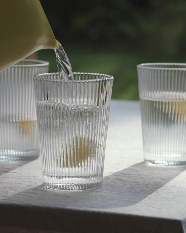 Verres à Eau Striés Soufflés Bouche Ripple, 4 Pièces | Westwing