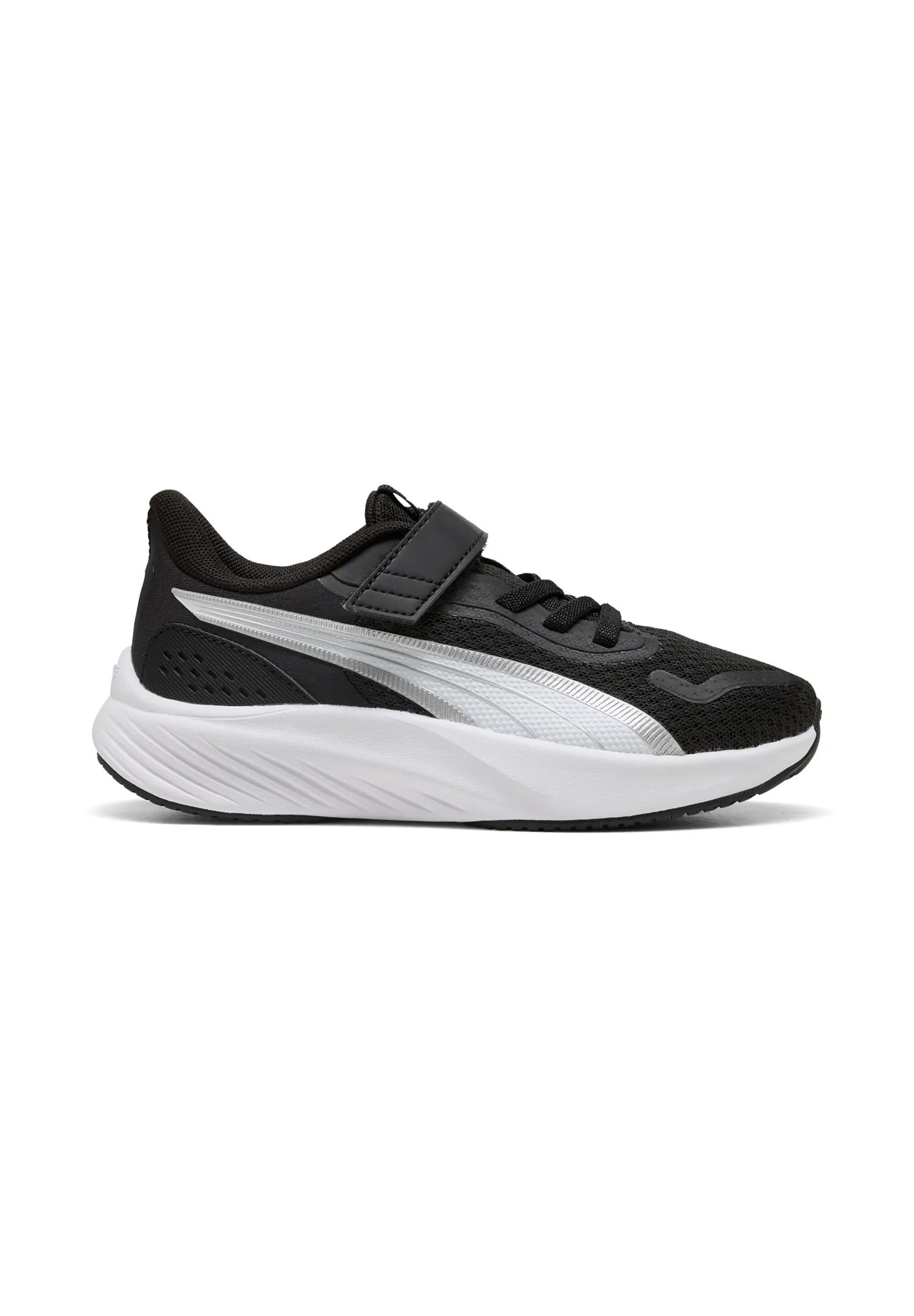 PUMA Unisex Pounce Lite Ac+ Ps Sneaker dziecięce, Puma Czarny PUMA Biały PUMA Srebrny, 34 EU