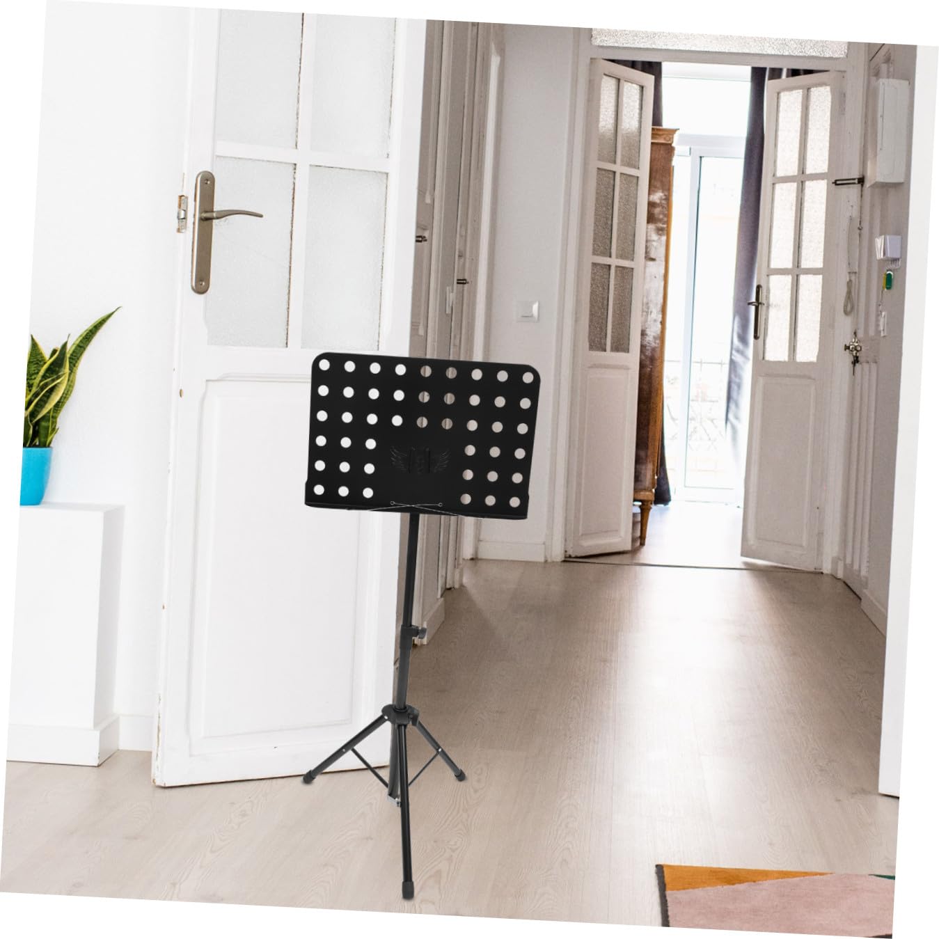 Atril de Partituras Plegable y Portátil de Acero para Libros de Música, Color Negro, Adecuado para Guitarras y Presentaciones