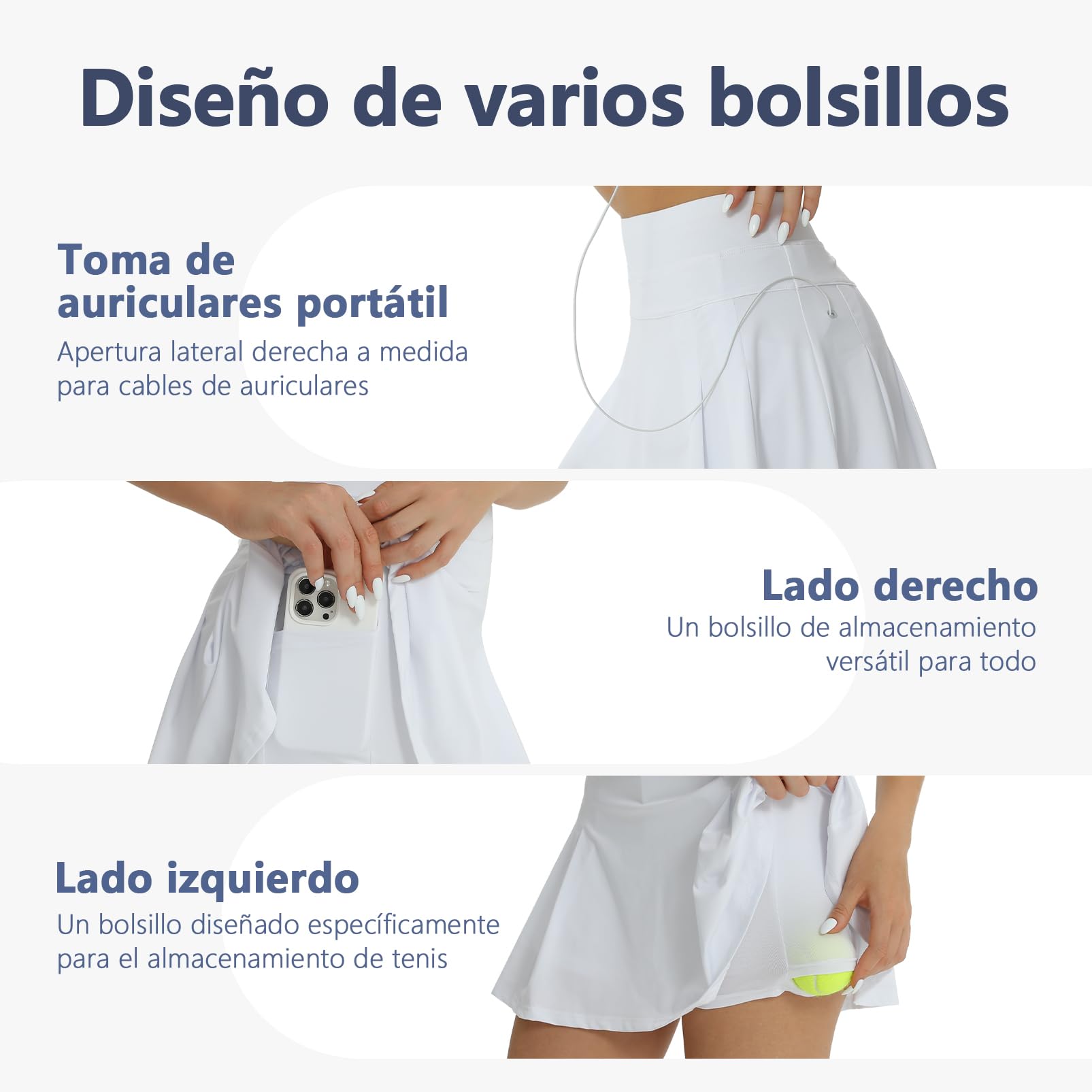 fuinloth Falda Padel Tenis Mujer Deporte Pantalón Deportivo Mujer de Golf con Bolsillos