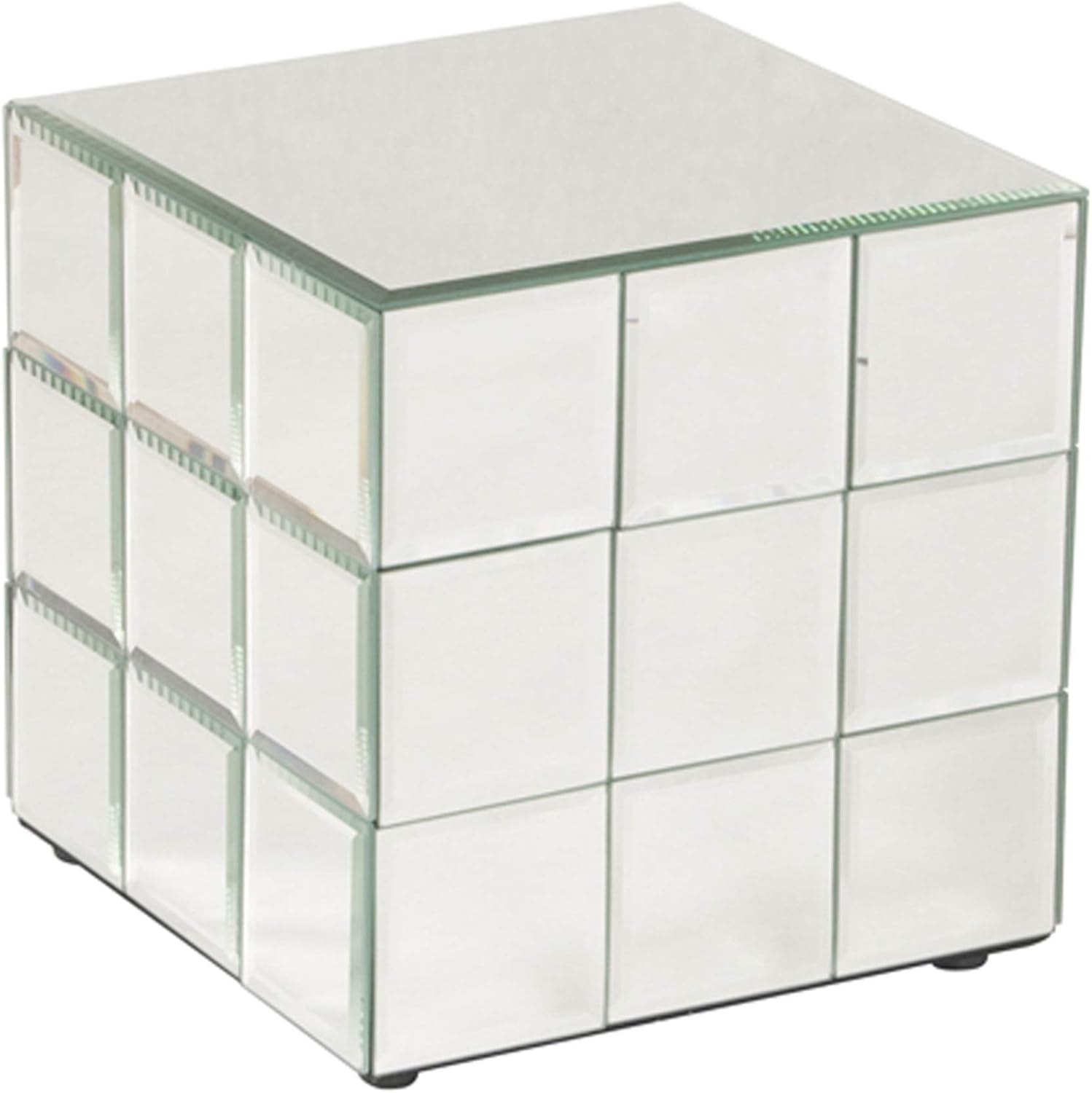 Howard Elliott Mirrored Puzzle Cube Pedestal Accent Table, Beautiful Modern Design Home Decoration Corner Table, Short, 10 x 10 x 10 Inch : Home & Kitchen