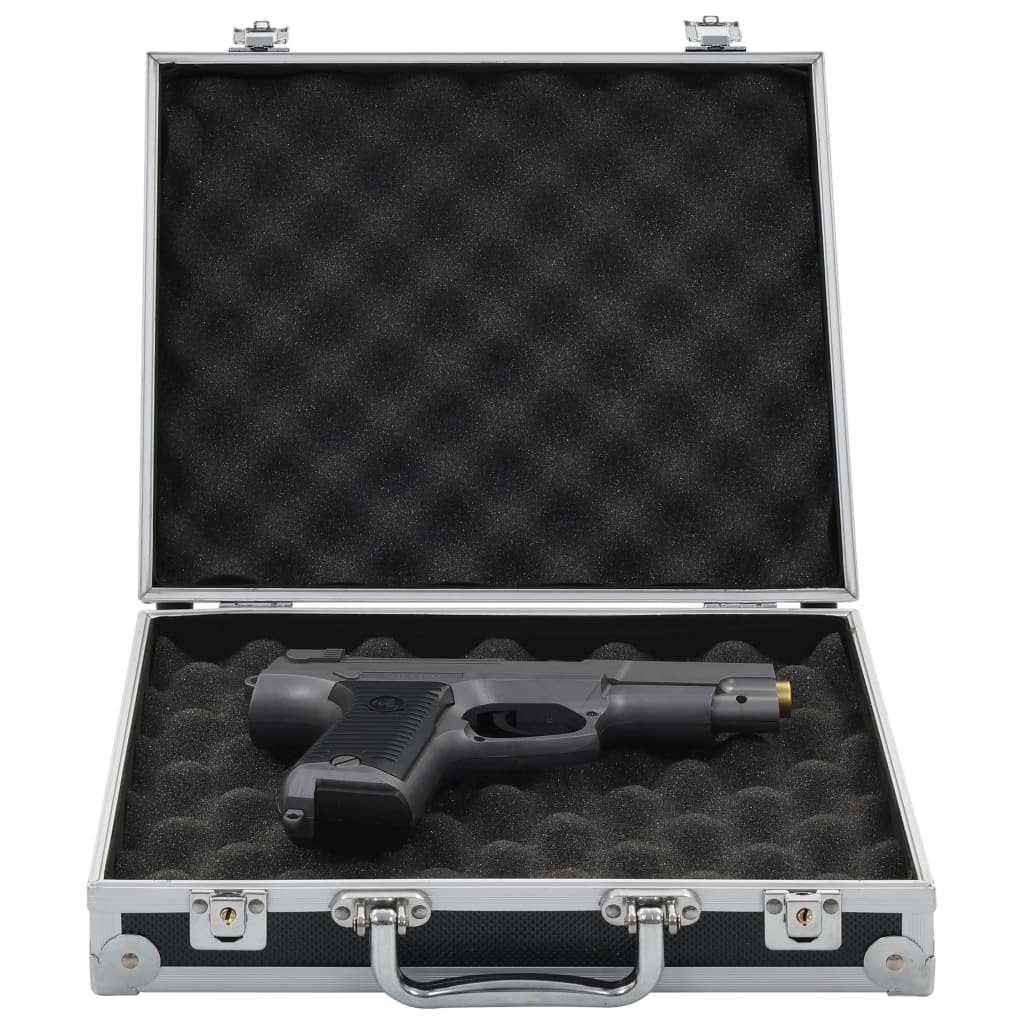 vidaXL Maletín para Armas de Aluminio y ABS con Cerradura Llaves Negro