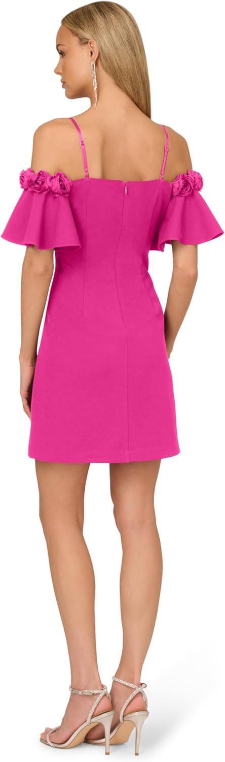 Adrianna Papell Womens Knit Crepe Cocktail Dress - Image 2