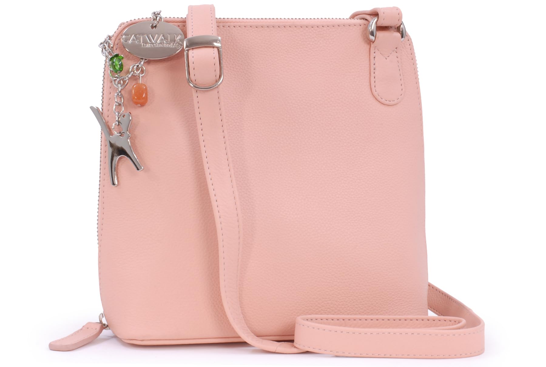 Catwalk Collection Handbags - Borsa a Tracolla in Vera Pelle - Borsetta Donna - Borsa a Mano Media - Tracolla Regolabile - Eleanor