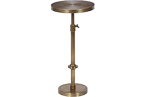 10” Antique Brass Plant Stand with Engles Finial: Antique Pedestal Drink Table