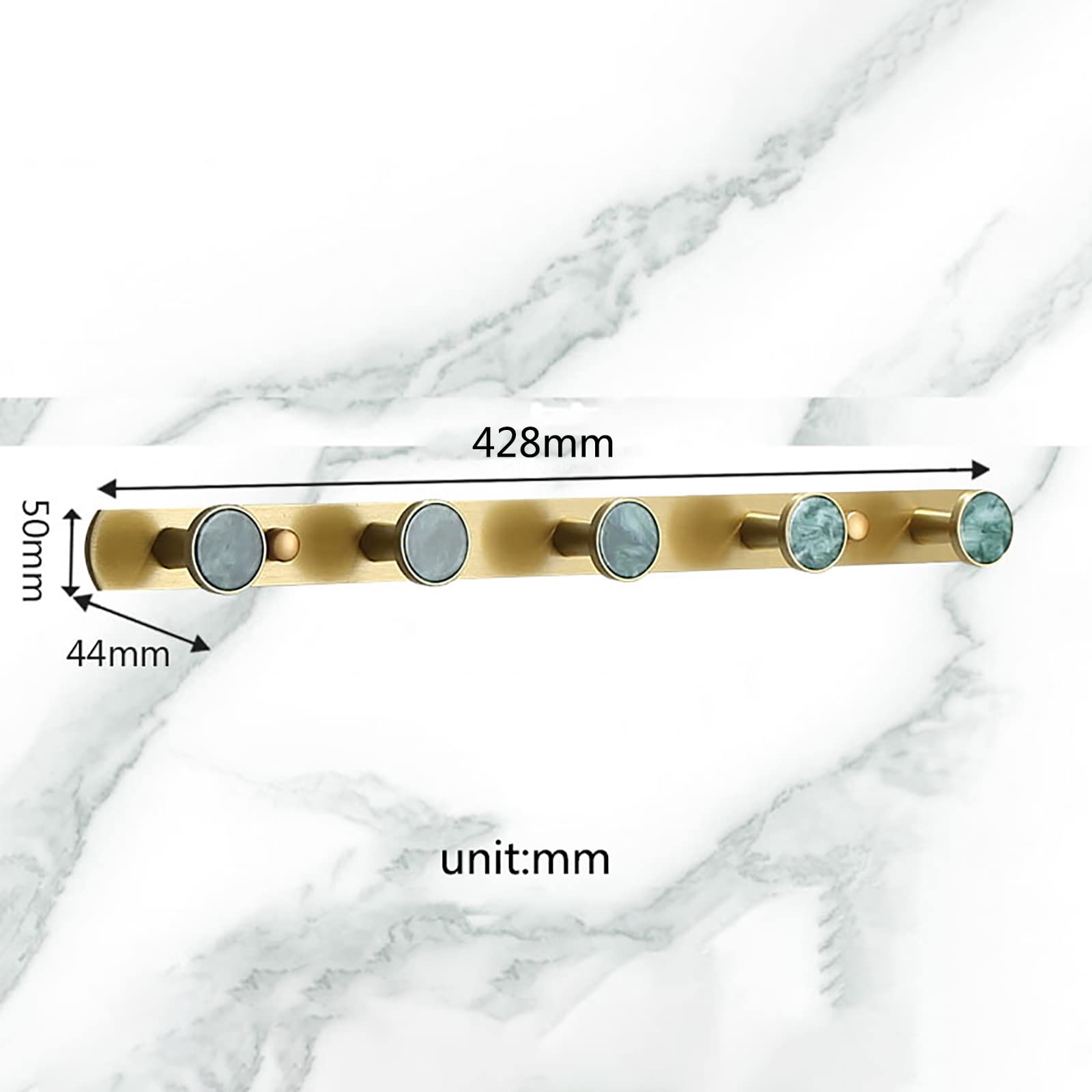 Handtuchhaken Gebürstetes Gold Kleiderhaken Wandhaken Hakenleiste Space Aluminium Mantelhaken, Garderobenhaken für Küche, Büro, Bad, Doppelte Installation