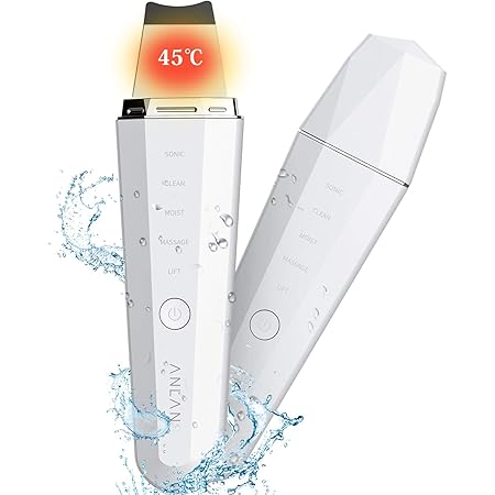 ANLAN IPX5防水 ウォーターピーリング 美顔器 超音波ピーリング 温熱ケア 超音波振動 EMS イオン導入 イオン導出 Type-C充電式 毛穴 角質 皮脂 汚れ除去 母の日