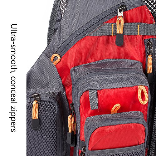 Image of BASSDASH Strap Fishing Vest Adjustable for Men and Women, for Fly Bass Fishing and Outdoor Activities