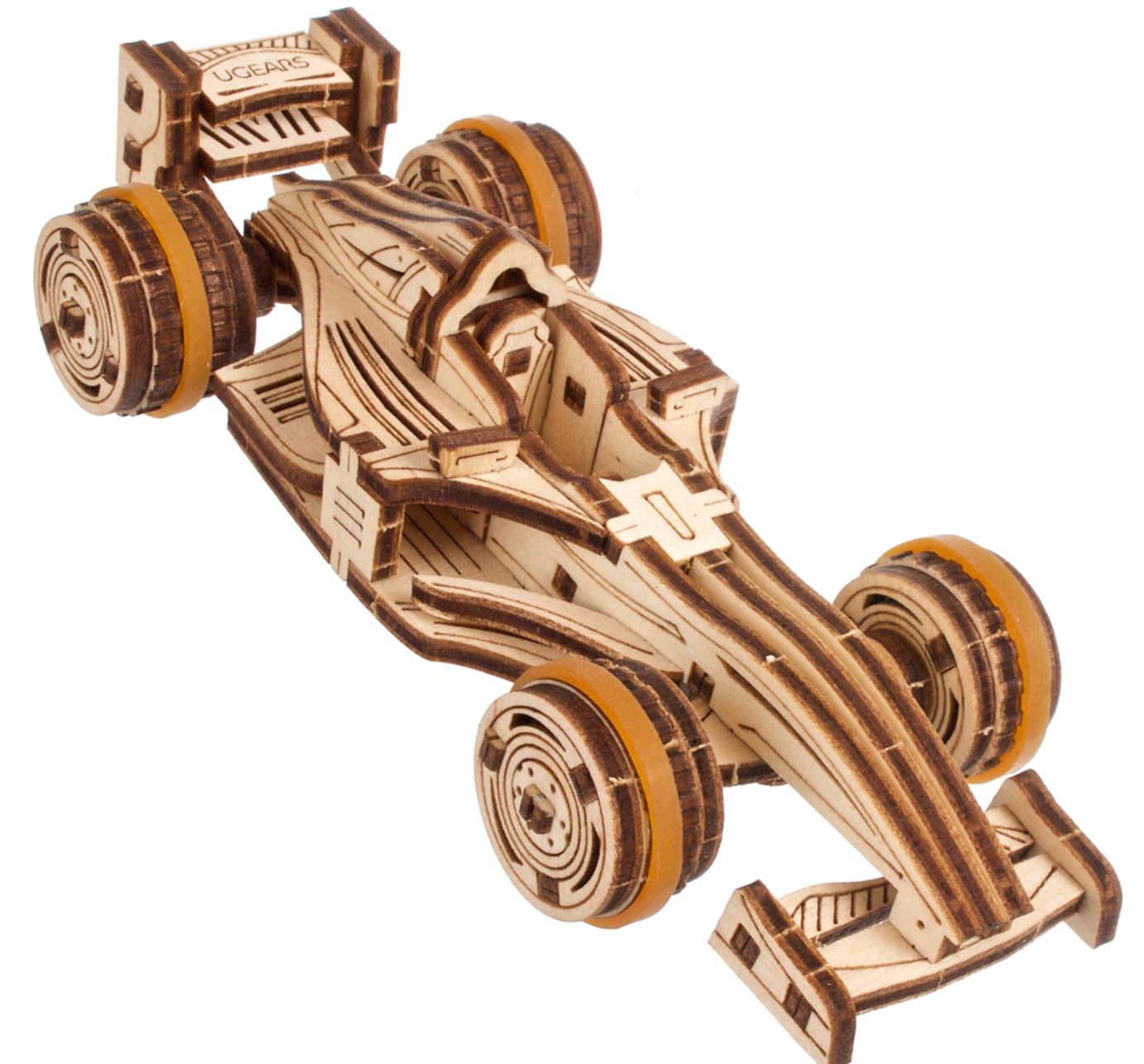 UGEARS Compact Racer 3D Puzzles para Adultos - Kits de Construcción de Modelos - Rompecabezas de Madera para Hombres - Rompecabezas 3D para Adultos - Kit de Modelo de Madera para Construir
