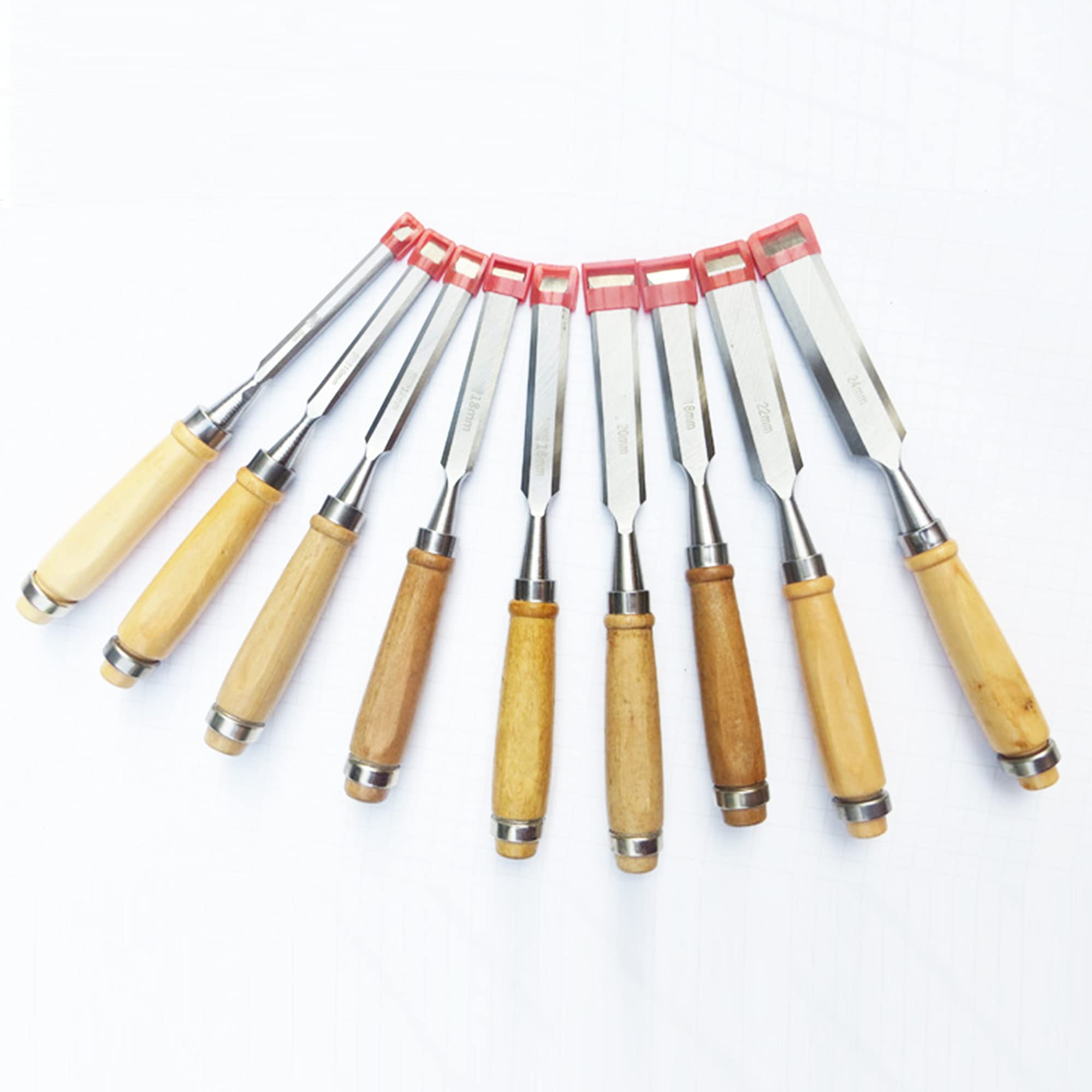 Juego Cinceles Para Madera Para Trabajar Madera Cincel Acero Con Alto Contenido Carbono Mangos Haya Cabezal Corte Para Tallar Juego Cinceles Profesionales Ancho 6mm a 32mm