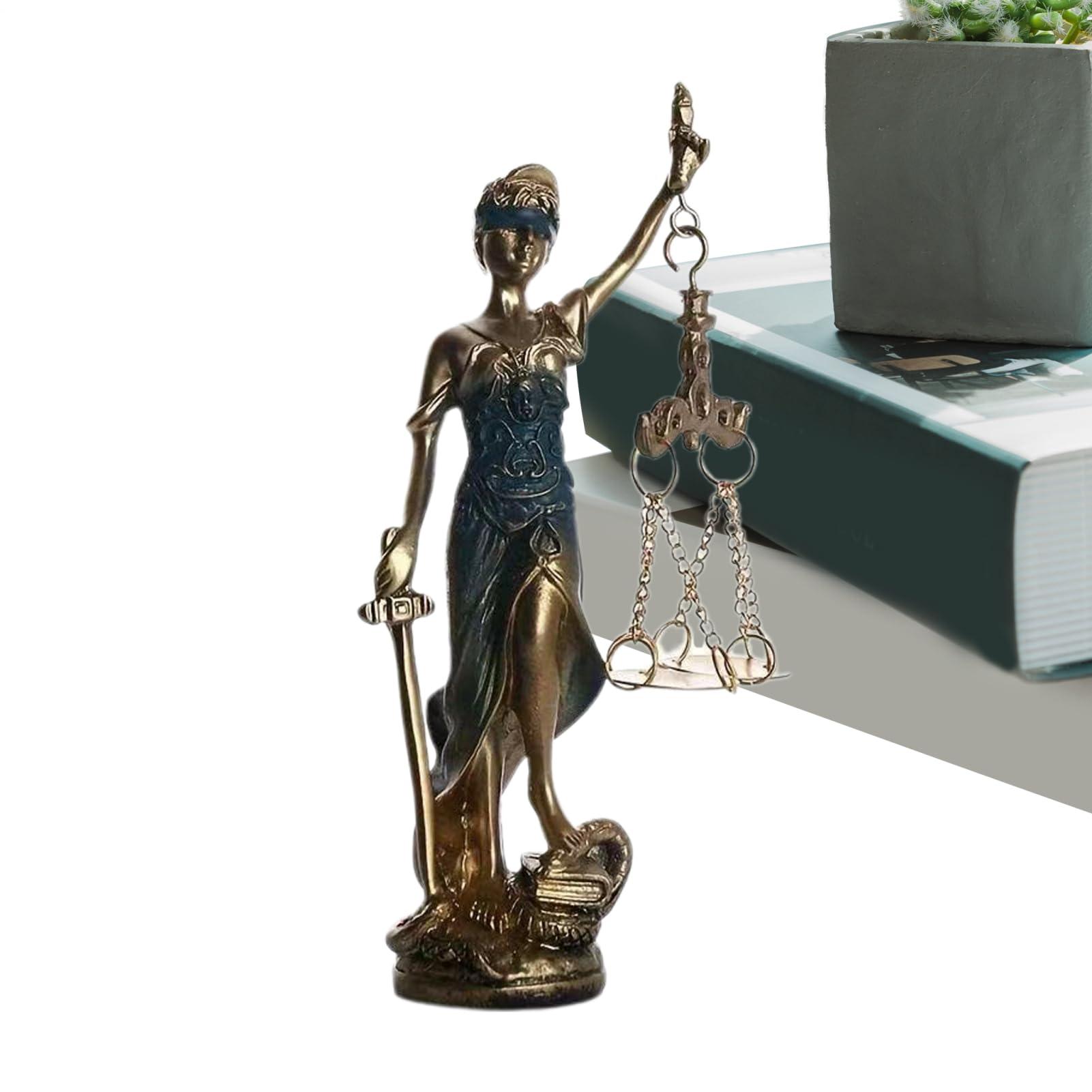 Statue de justice et d'équité, figurine féminine rétro aux finitions d'art