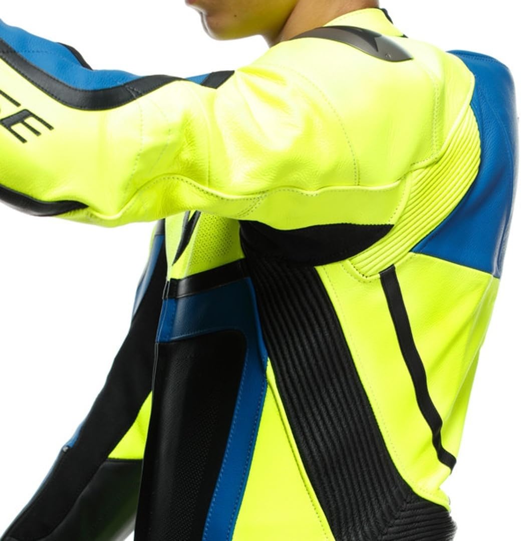 DAINESE Gen-Z Abito in pelle perforata monopezza per bambini, giallo/blu, 164