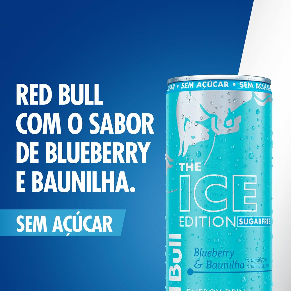 Red Bull Energético, Ice Edition, Blueberry e Baunilha, Sem Açúcar