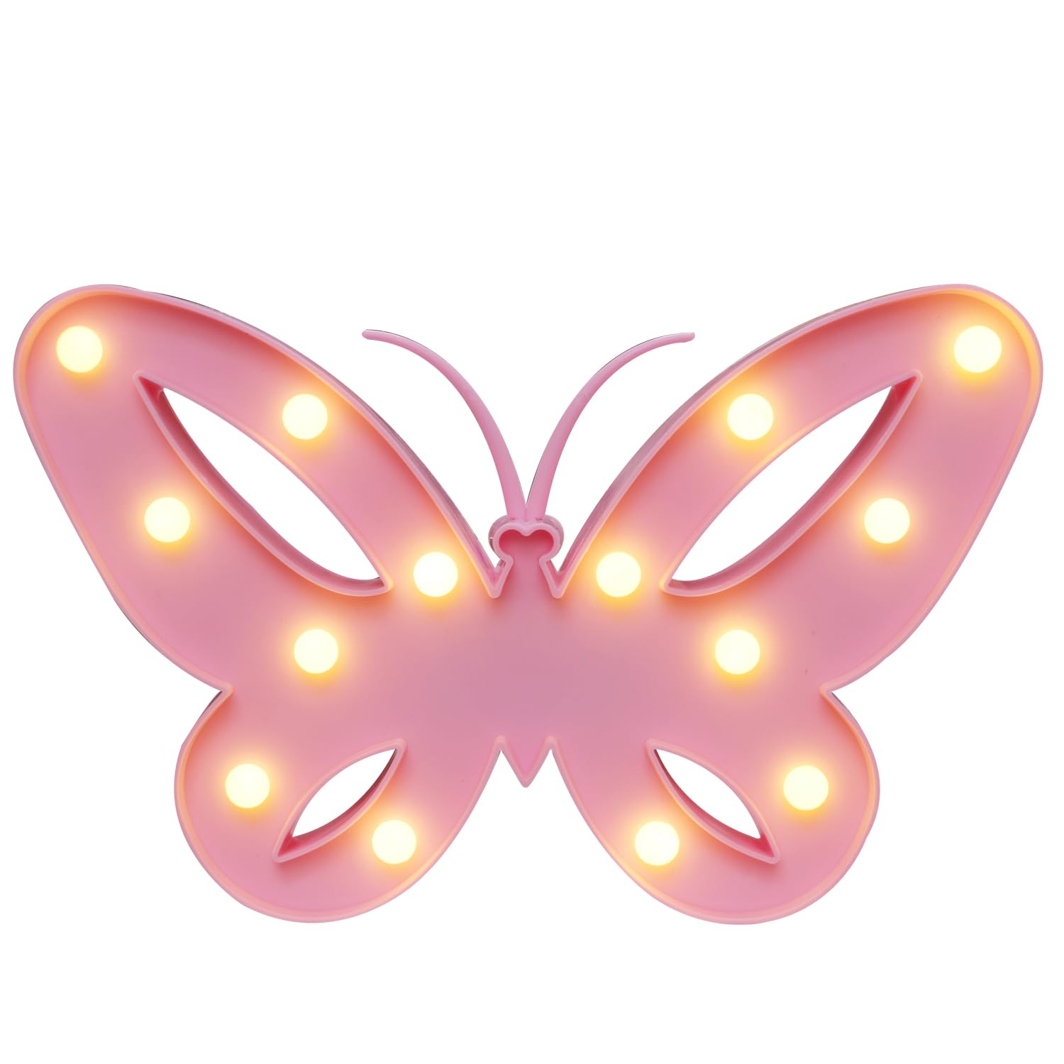 Vicila Butterfly Lights Marquee Signs, Battery Operated Butterfly Shaped Night Lights Desk Table Lamp for Kids, Baby, Child, Girl Gift, Nursery Room, Wall Decor (Pink)