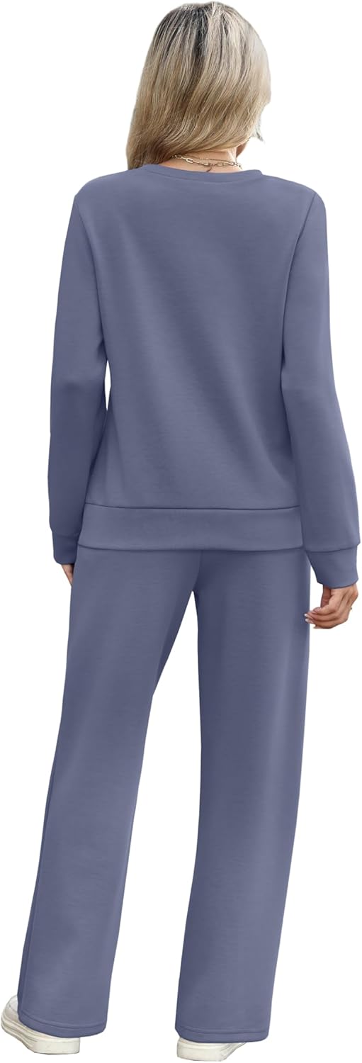 WIHOLL Women's 2 Piece Sets Sweatshirt Casual Travel Outfits Lounge Wide Leg Tracksuit Cozy Sweatsuits Fashion 2026 - Image 5