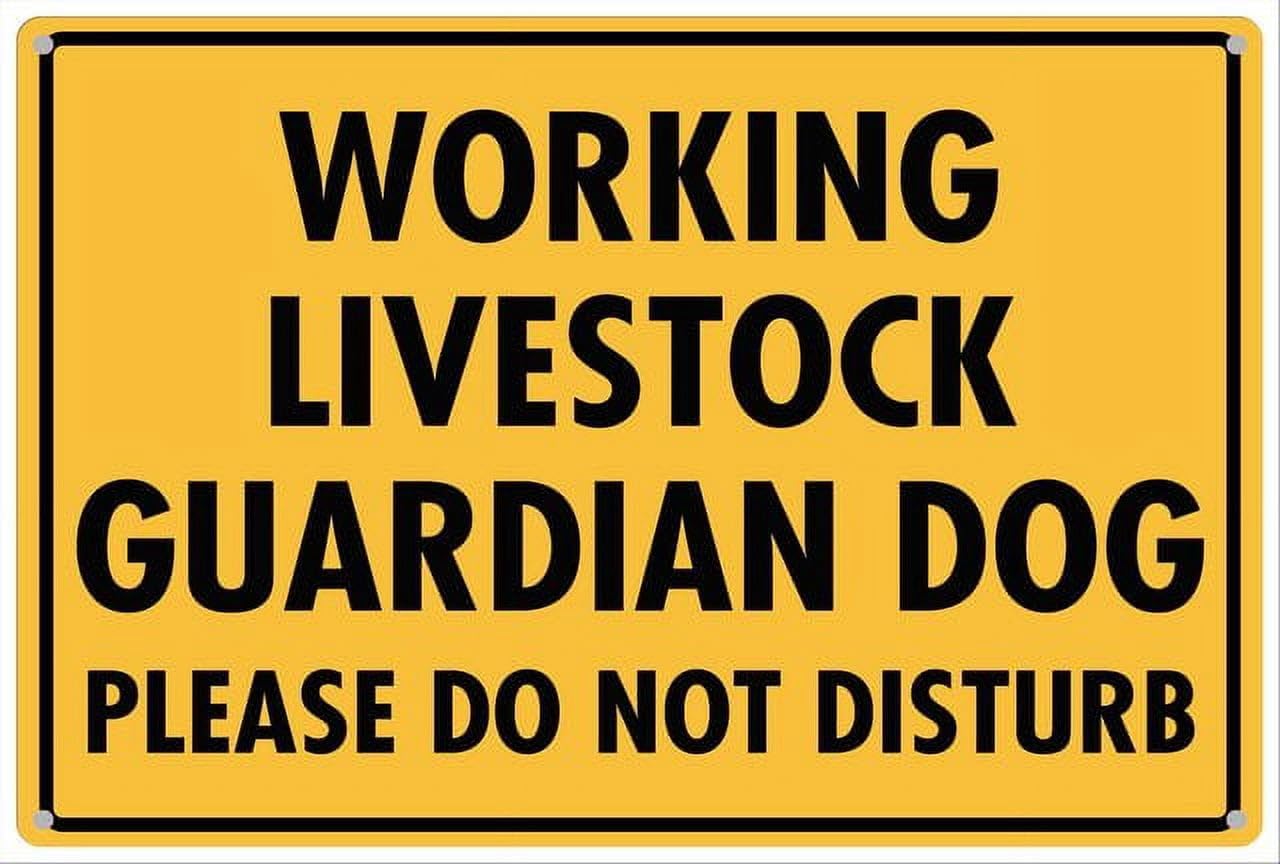 Working Livestock Guardian Dog Please Do Not Disturb Aluminum Tin Sign 12x8 inch For Farm Operators, Homeowners - Home Kitchen Wall Decor