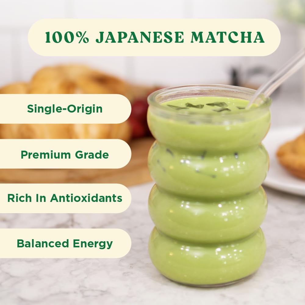 The Harmony Matcha Vanilla 10 Sticks Premium Sweetened Japanese Matcha Powder Rich in Antioxidants L-Theanine Dairy Gluten Preservative — view 5