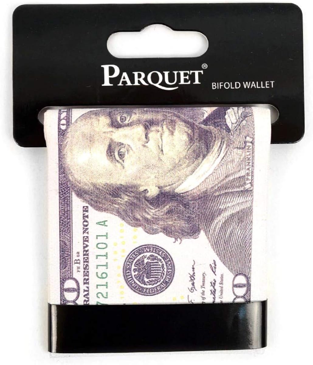 Miniatura 5 de BG0002698761 Billetera de cuero con estampado de billetes de 100 dólares para hombre 6 bolsillos para tarjetas Multicolor -