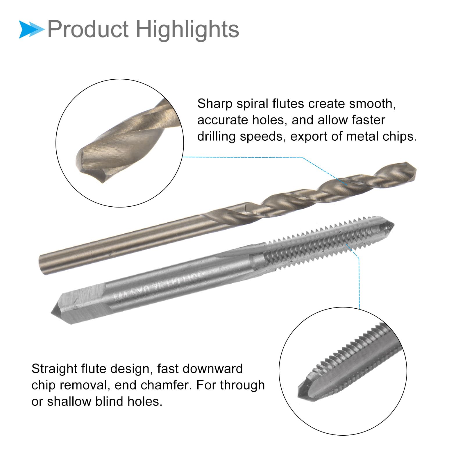 Wanjorlay Filetage à Tige Hexagonale Filetage MéTrique Taraud Forets