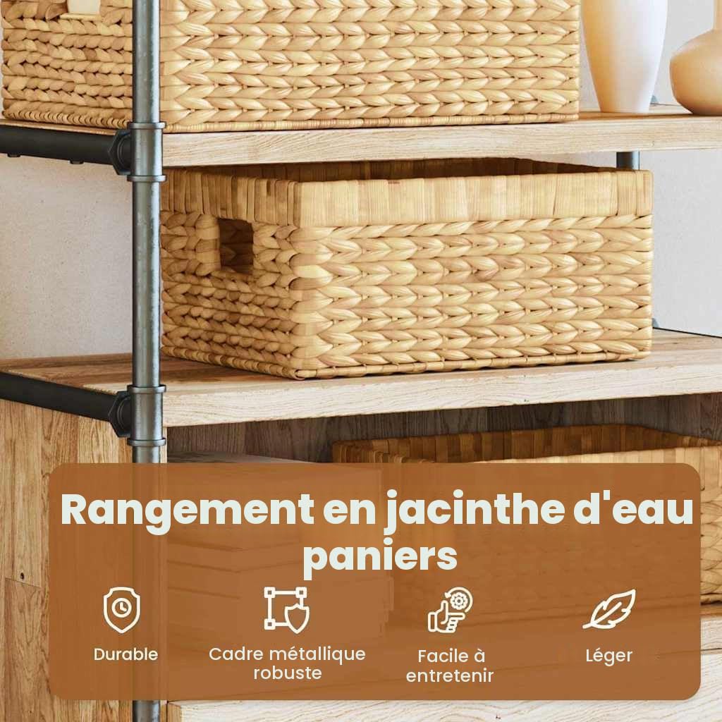 vidaXL Paniers de rangement 3 pc Jacinthe d'eau 40 x 30 x 18 cm
