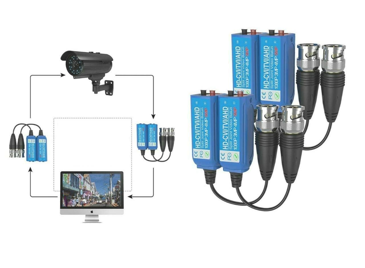 LipiWorld® 5MP Split Joint Mini CCTV BNC HD-CVI/TVI/CVBS/AHD Passive Transceiver Video Balun (Pack-5) 2