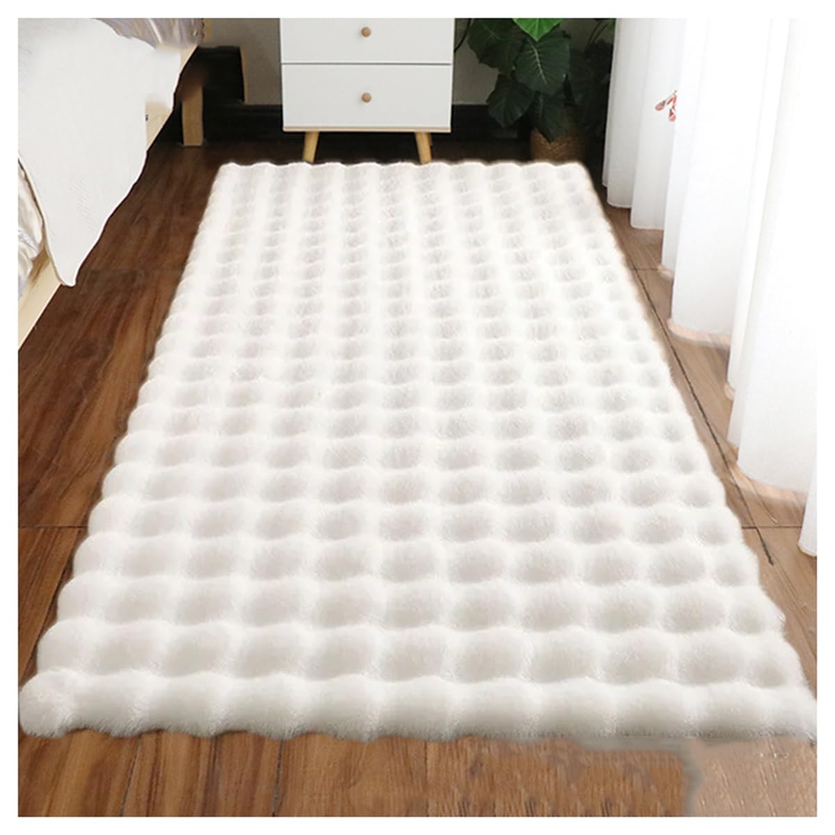Tapis fausse fourrure haut de gamme moquette longhair douce pour salon