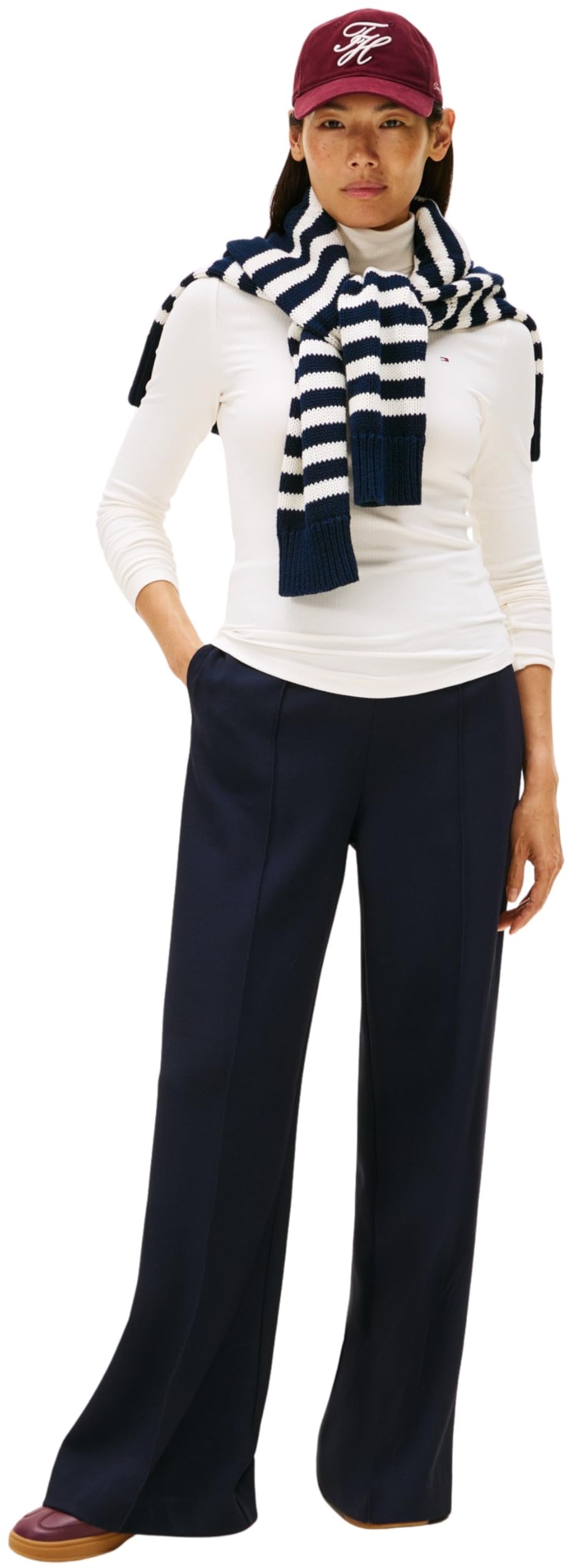 Tommy Hilfiger Donna Pullover Slim Rib Collo Alto