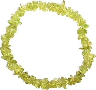 سوار قابل للتمدد مصنوع يدويا من خرز رقائق الزبرجد الطبيعي الفاخر علاجي ريكي عصري مقاس واحد للكبار الجنسين