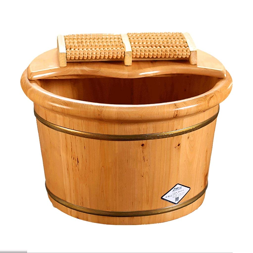 Foot Spa Wooden Barrel Foot Soaker Tub,Wooden Foot Soak Tub, Footbath,Wooden Foot Bath Barrel Wooden Household Durable Health Foot Washing Bucket Foot Tub Solid Wood Foot Bath Frie