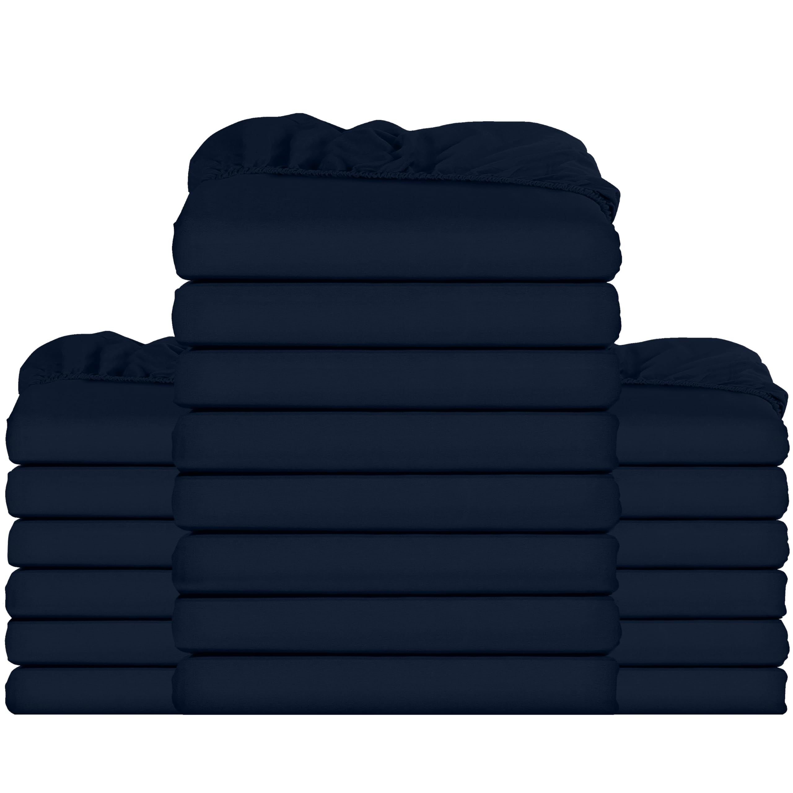 Utopia Bedding Fitted Sheet Bulk Pack of 20 Pieces - Smal Double, Navy - Deep Pocket - Easy Care Soft Brushed Microfibre Fabric - Shrinkage and Fade Resistant - Bottom Sheet