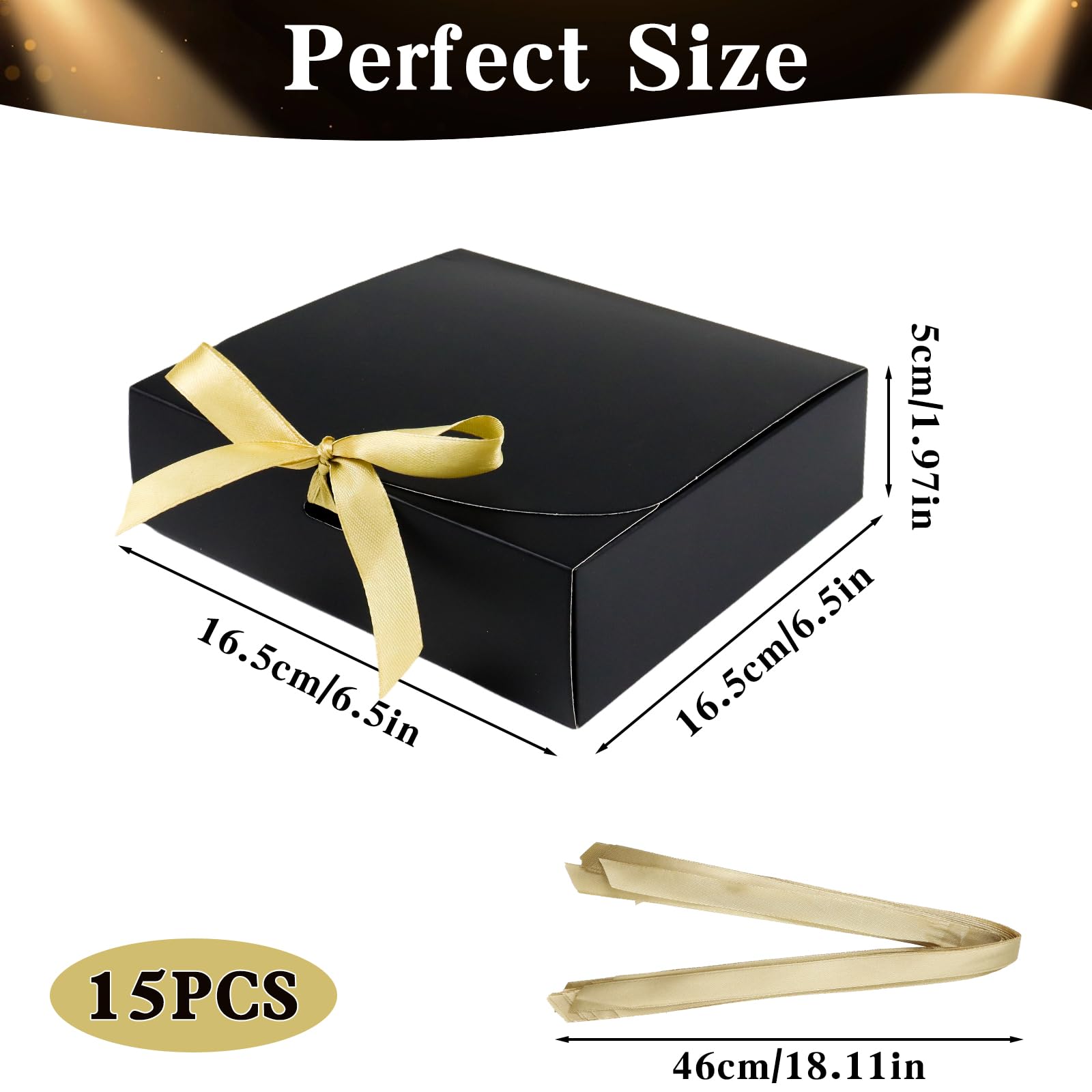 15 scatole regalo in carta kraft nera, scatole di cartone con coperchio, scatola regalo quadrata, 10 x 10 x 10 cm, ideale per regali, feste, compleanni, matrimoni