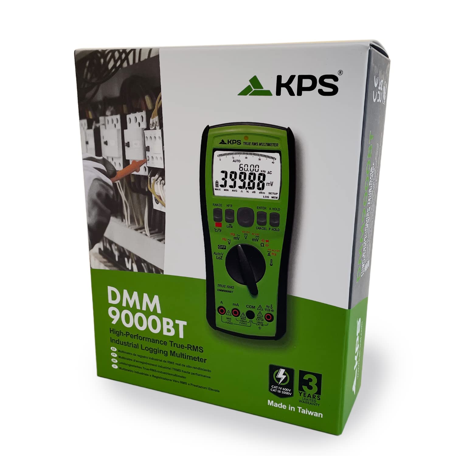 KPS-DMM9000BT Multímetro Digital TRMS Tension AC/DC 1000V Corriente 10A con Bluetooth 40.000 Cuentas CAT.IV