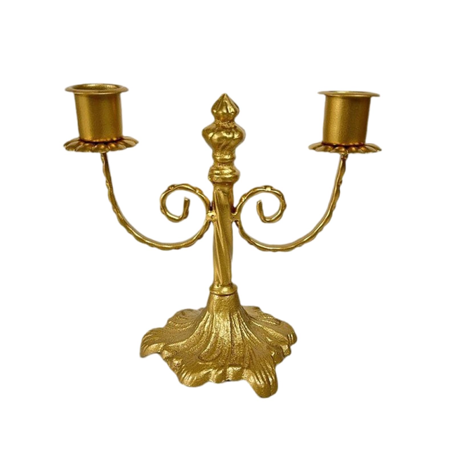 CUNZJIA Elegant European Candle Holder 2 Arms Metal Candelabra Candlestick for Home Table Decors and Weddings Party