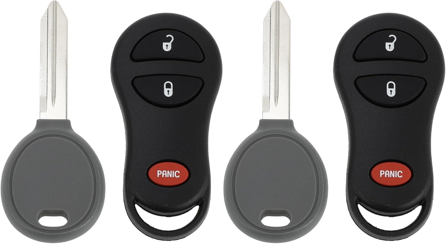 X AUTOHAUX 2 Set 315MHz GQ43VT17T Keyless Entry Remote Ignition Transponder Key Fob for Dodge for Ram 1500 2500 3500 Pickup 2002-2005 64 Chip 3 Buttons 2 Set