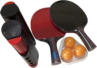 Zingther Portable Ping Pong Paddles and Retractable Net Set - Including Professional 2 Table Tennis Bats, 3 Balls and Retractable Net - (2-Player Ping Pong Racquets Set)