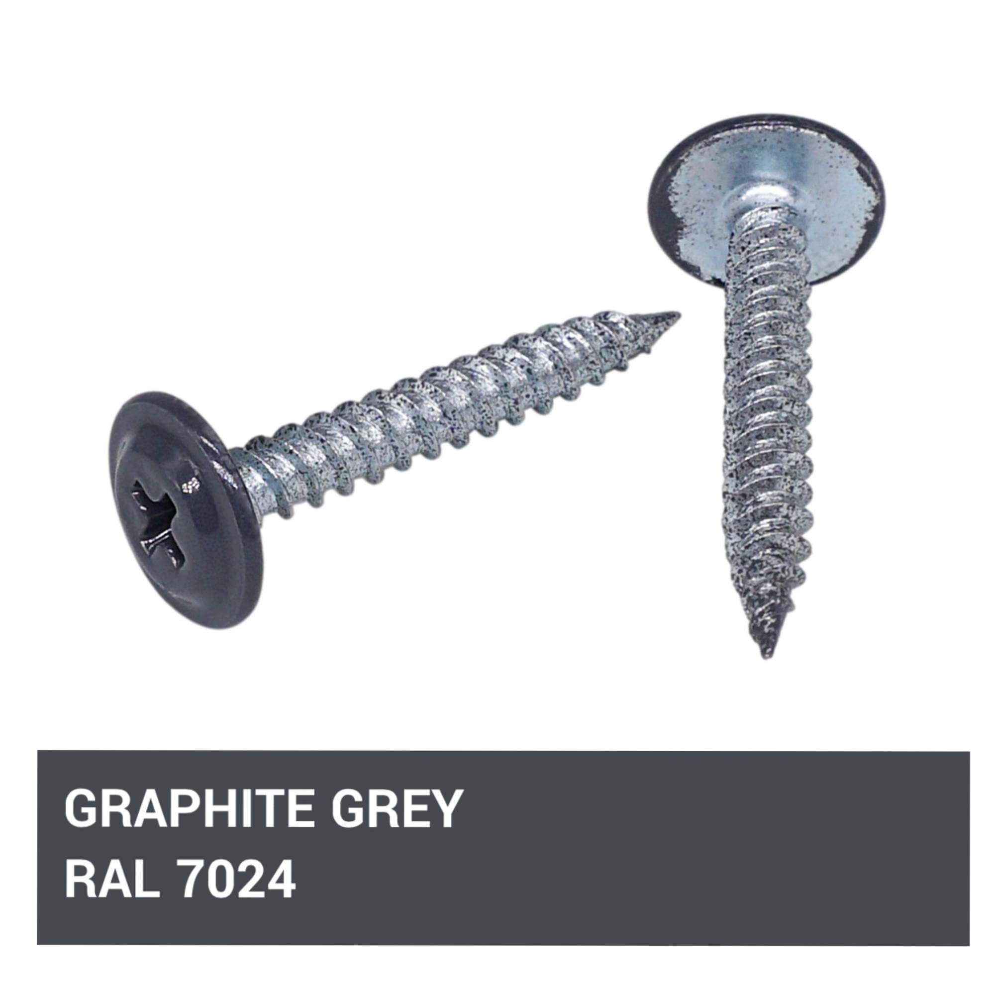 SKIR'CO (50 pcs) Painted 4.2 x 30 mm Self Tapping Wood Screws, Metal Screw, PH Modified Truss Head (Graphite Grey RAL 7024) - Image 4