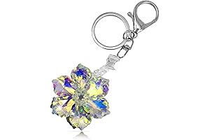 Crystal Key Chain, Shimmering Floral Splendor