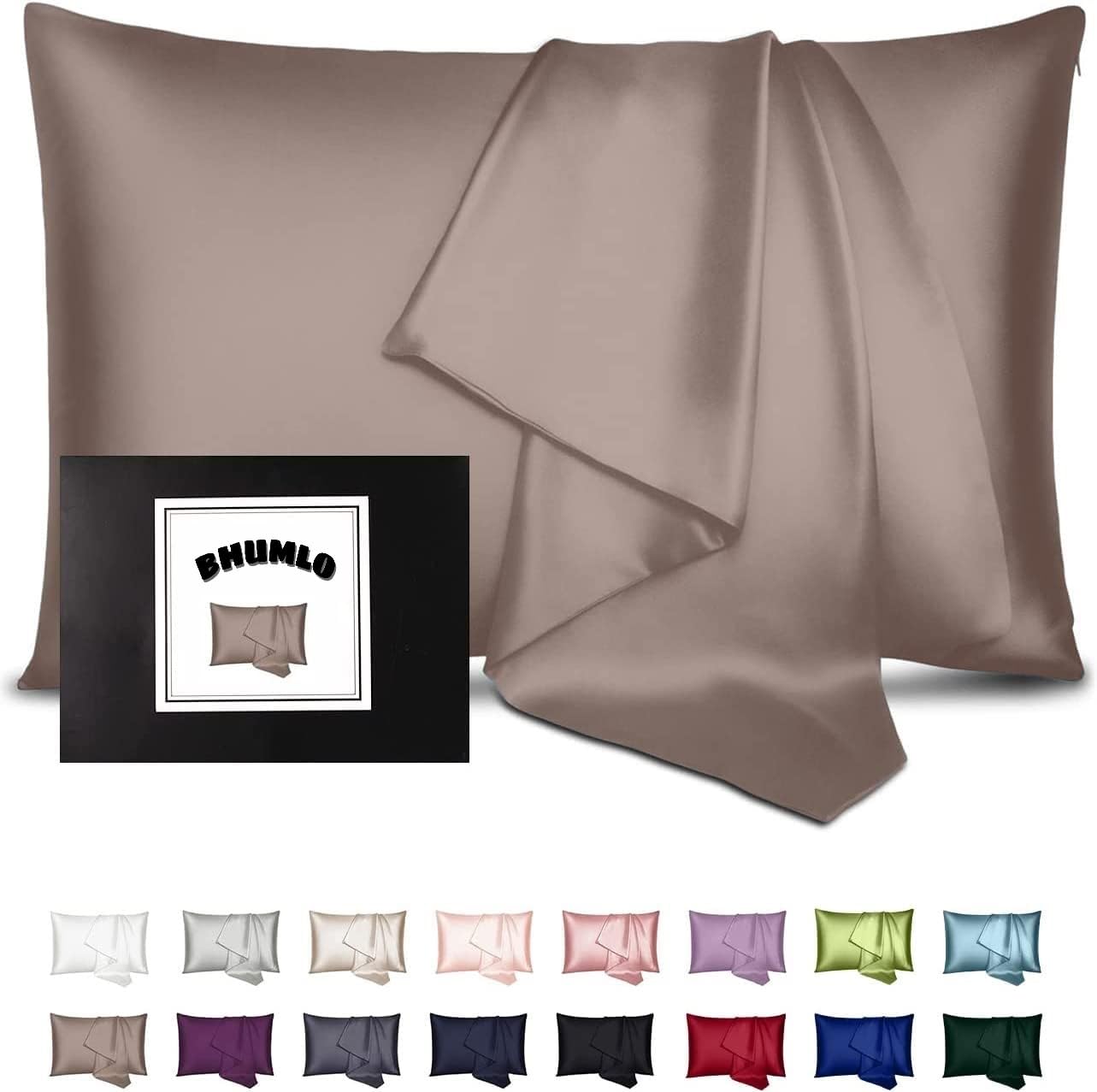 BHUMLO Satin Silk Pillow Covers for Hair | Satin Pillow Covers for Hair and Skin 2Pack | Silk Pillow Case (Dark Rose) (B0C5TM22FS) Amazon Price History, Amazon Price Tracker
