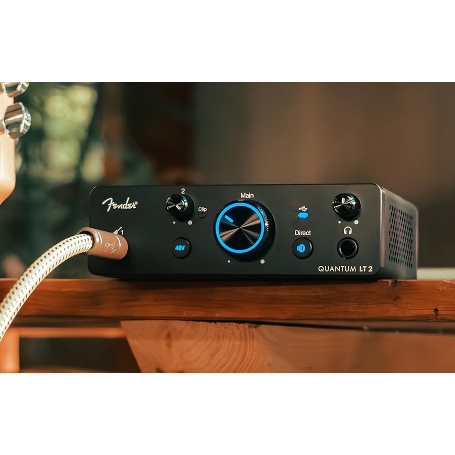 Fender Quantum LT 2 - Interfaz de audio USB-C (2 x 2 canales, con cable jack keepdrum)