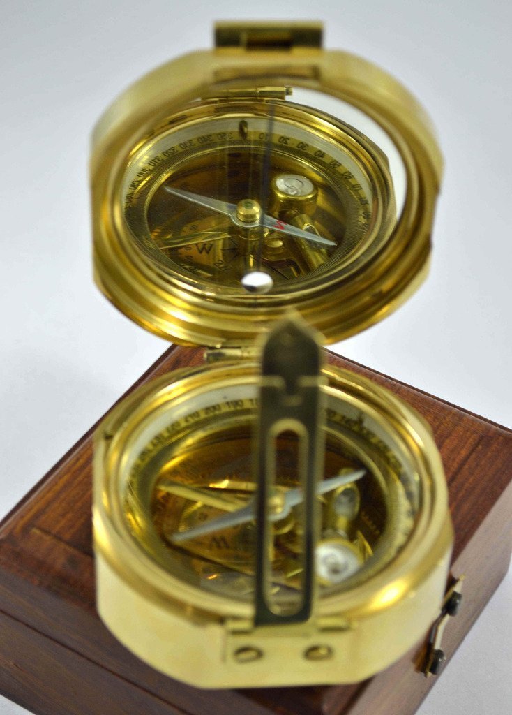 marine bussola in ottone bussola tascabile da campeggio – Antique replica Shining in ottone