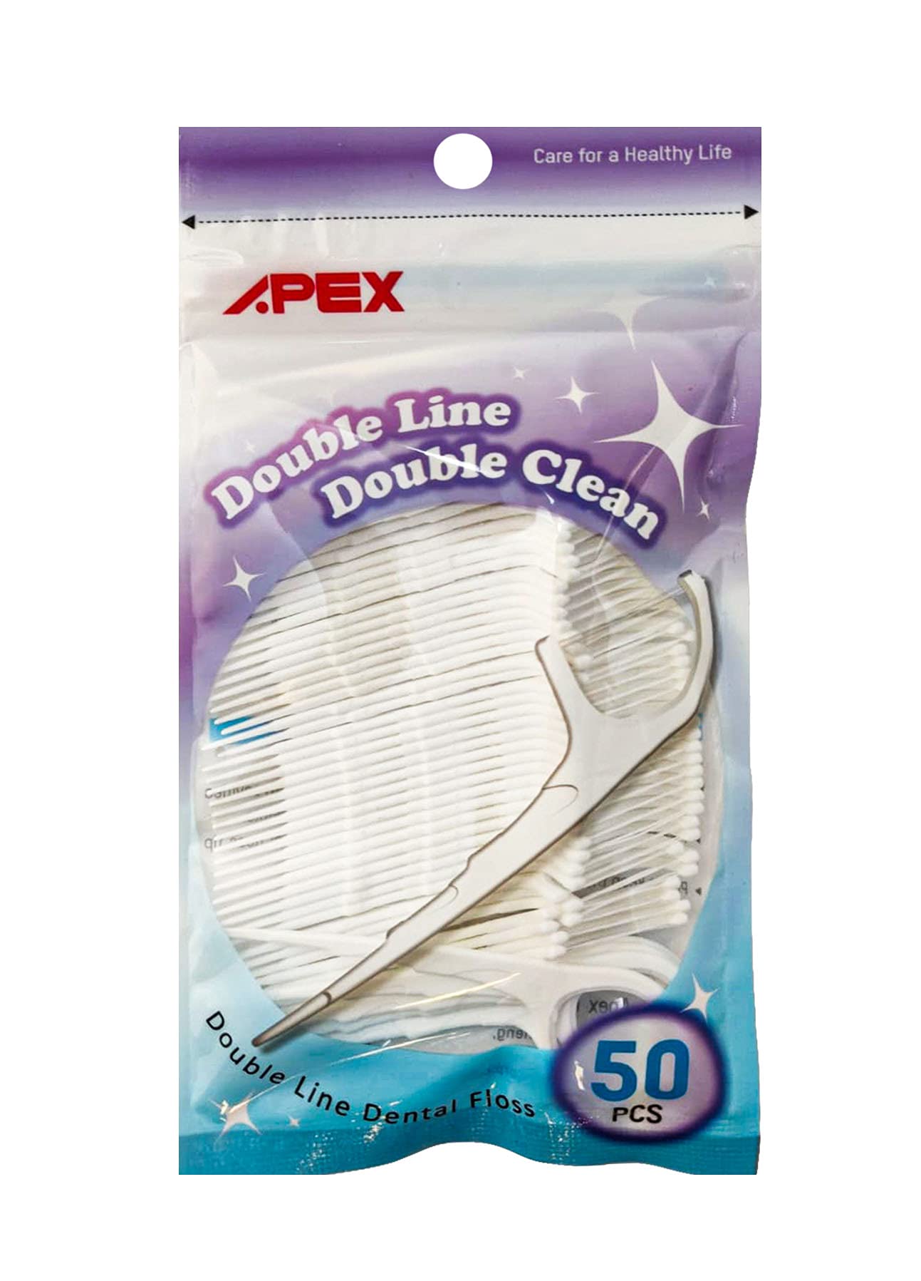 ApexDouble Line Dental Floss - 50 Pieces per Packet
