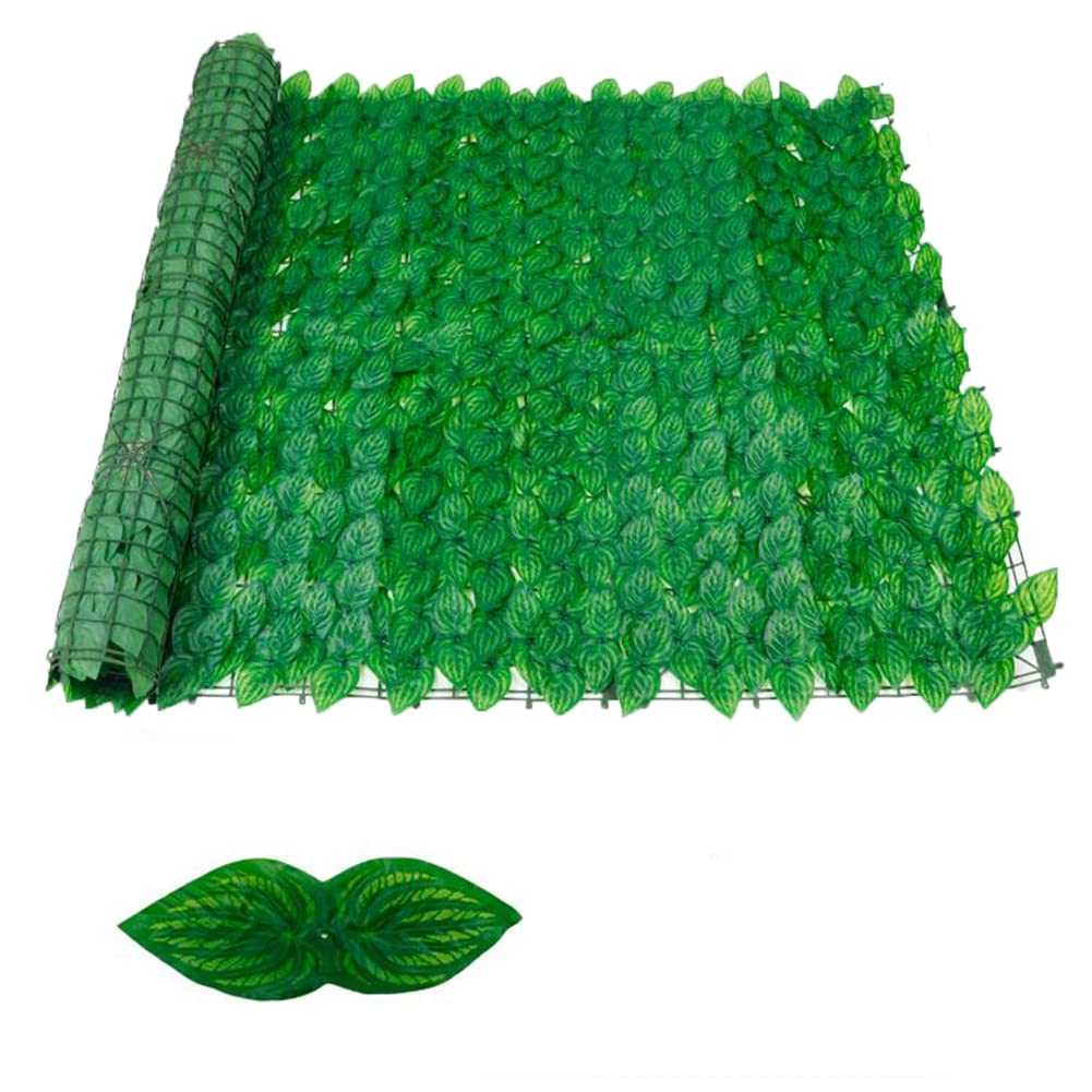 Rotolo Decorativo Per Siepe Da Parete Verde Con Foglie Di Edera Artificiale - Leggero - Robusto E Flessibile - Decorazione Per Interni Per Esterni,Verde,100x500cm39x196inch